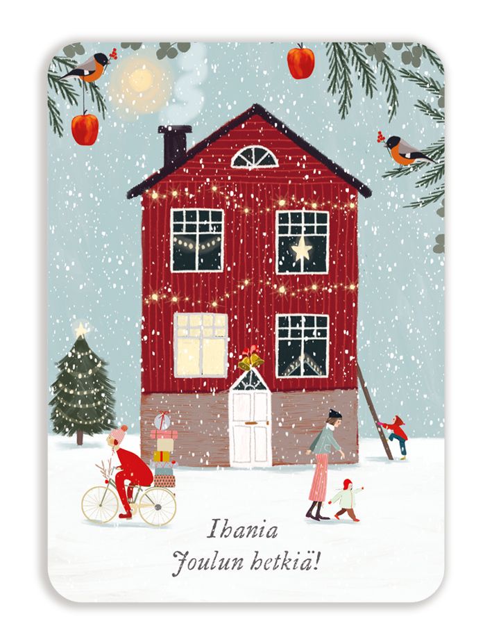 Joulukortti Johanna Ilander - Joulutalo, Ihania joulun hetkiä!