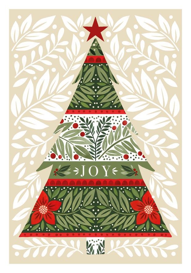 2-osainen joulukortti The Art File - Joulukuusi