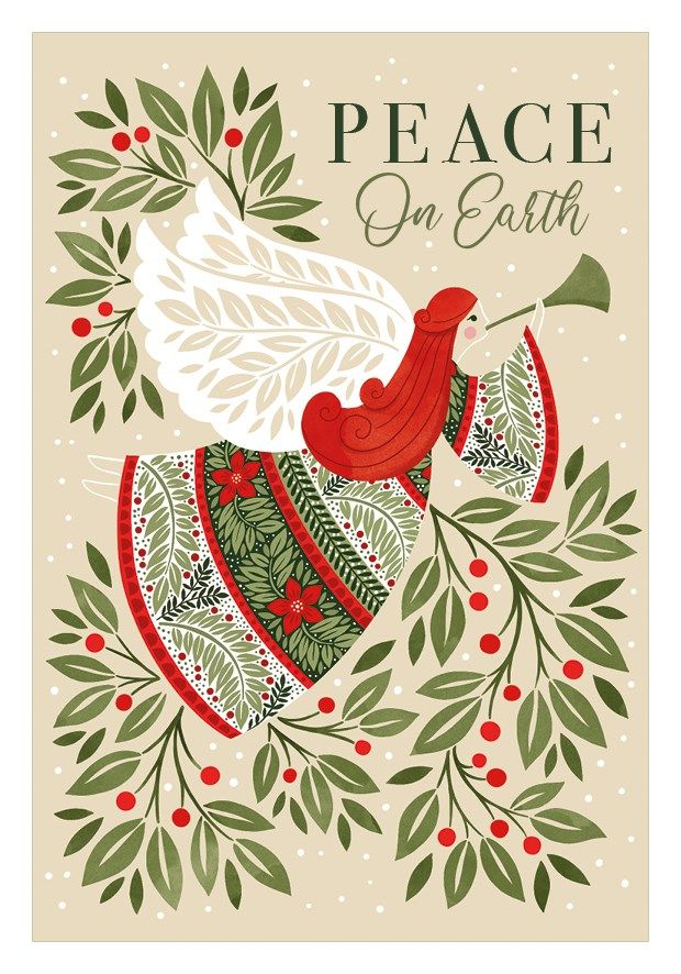 2-osainen joulukortti The Art File - Jouluenkeli