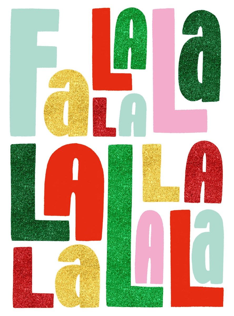 2-osainen joulukortti The Art File - Fa la la la