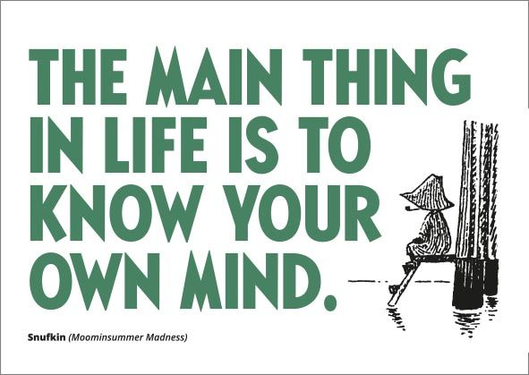 Kohopainettu postikortti Muumi - Main thing