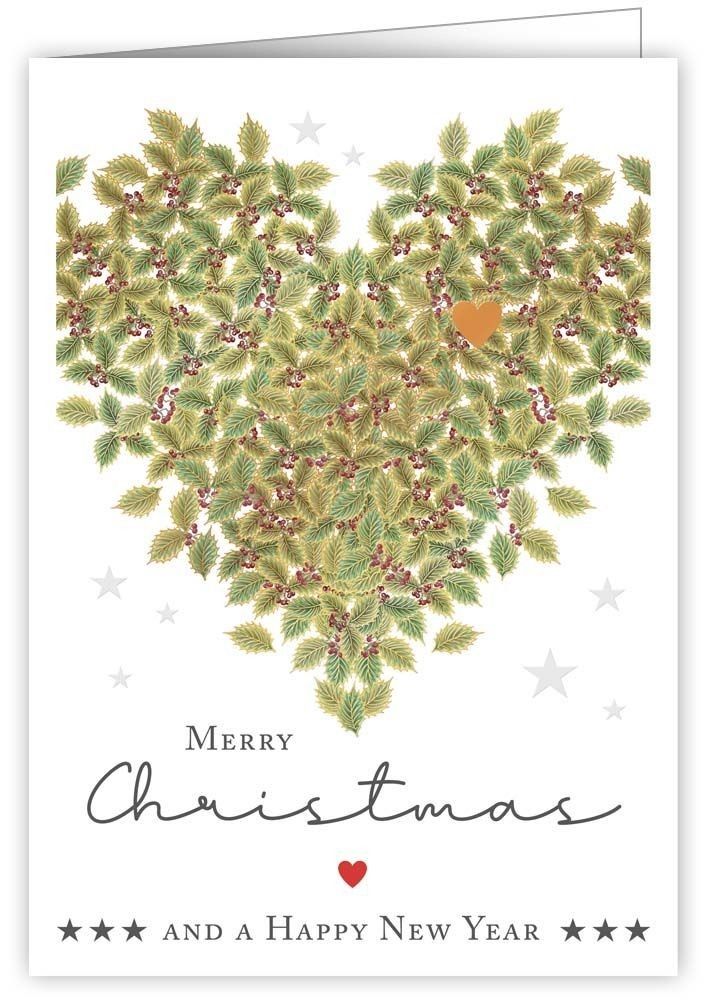 2-osainen kortti joulu Quire - Sydän, Merry Christmas