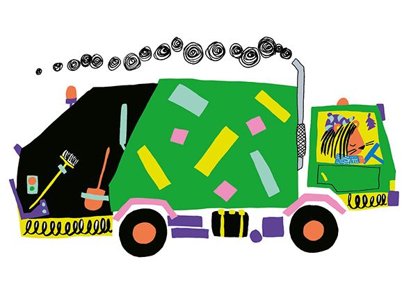 Postikortti Nina Pirhonen - Jäteauto