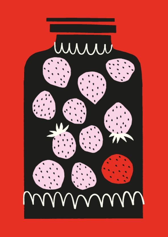 Postikortti Polka Paper - Mansikkahillo