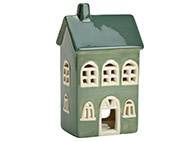 Keraaminen tuikkulyhty Wurm - Vihreä talo