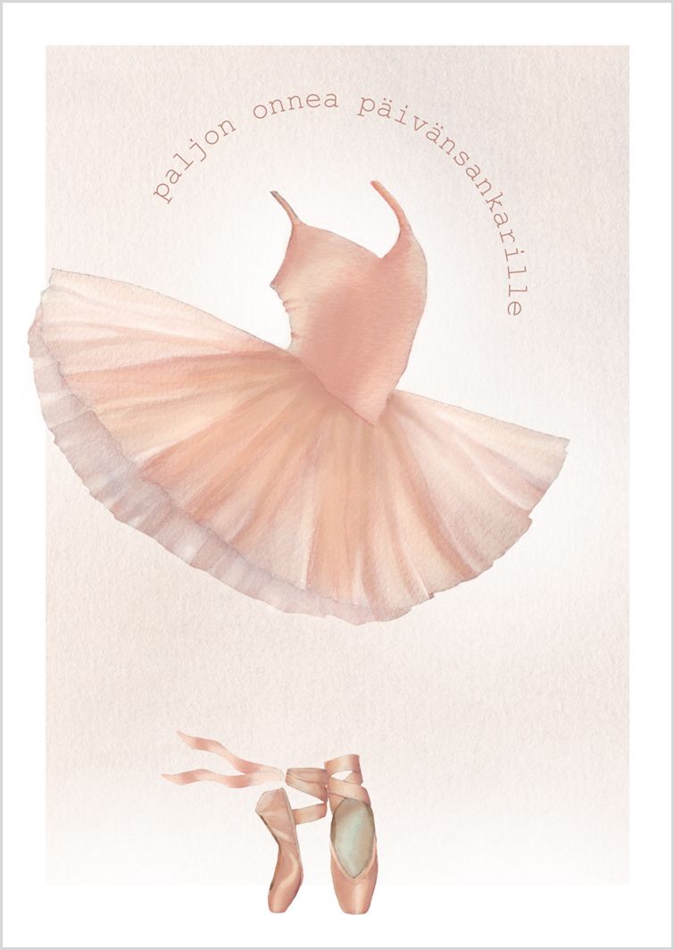 Postikortti Henna Adel - Ballerina-asu, Paljon onnea päivänsankarille