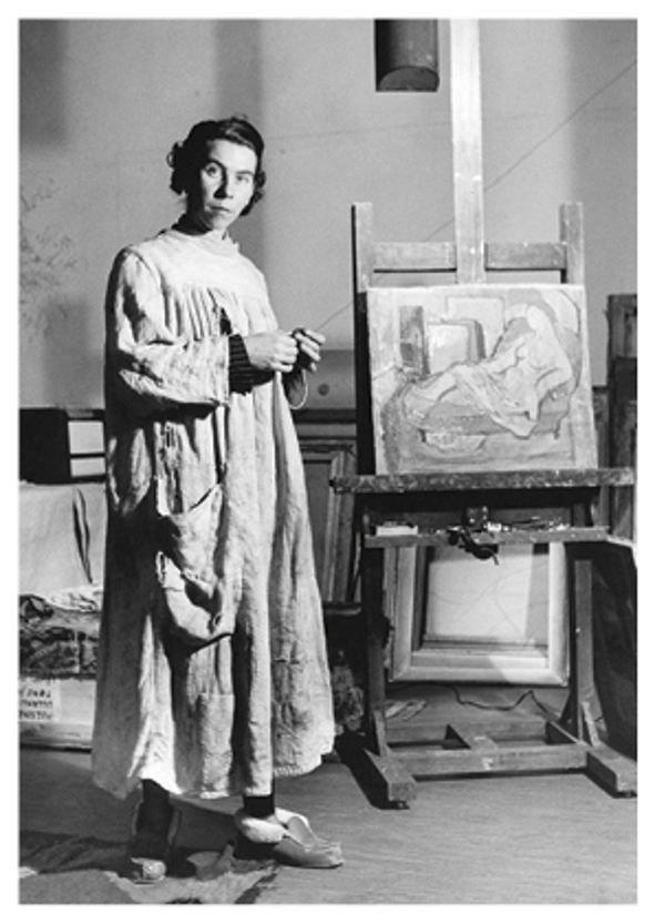 Postikortti Tove Jansson - Maalaamassa