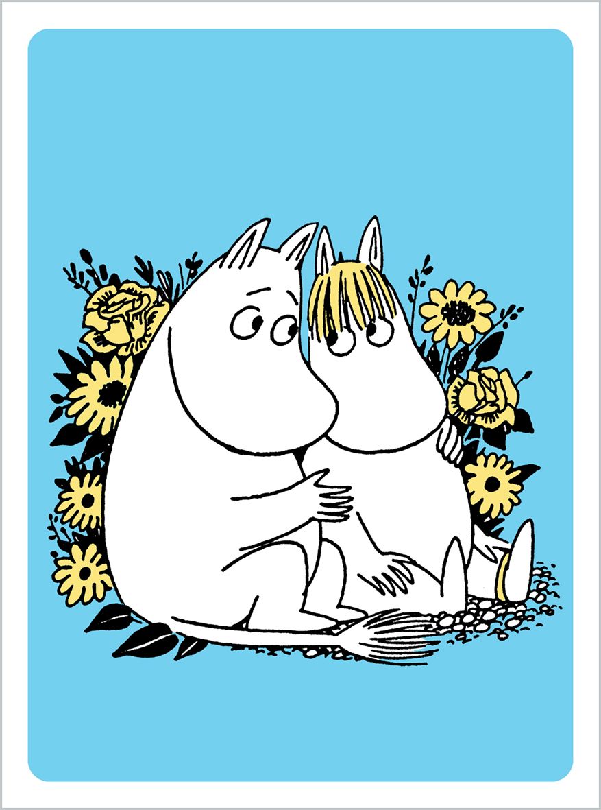 2-osainen kohopainokortti Muumi - Muumipeikko ja Niiskuneiti