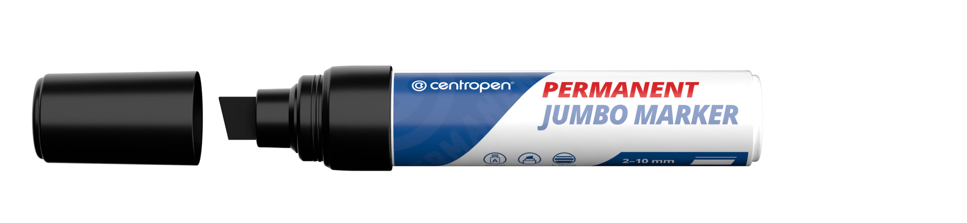 Huopakynä 2-10 mm musta viistokärki Centropen Permanent Jumbo 9110