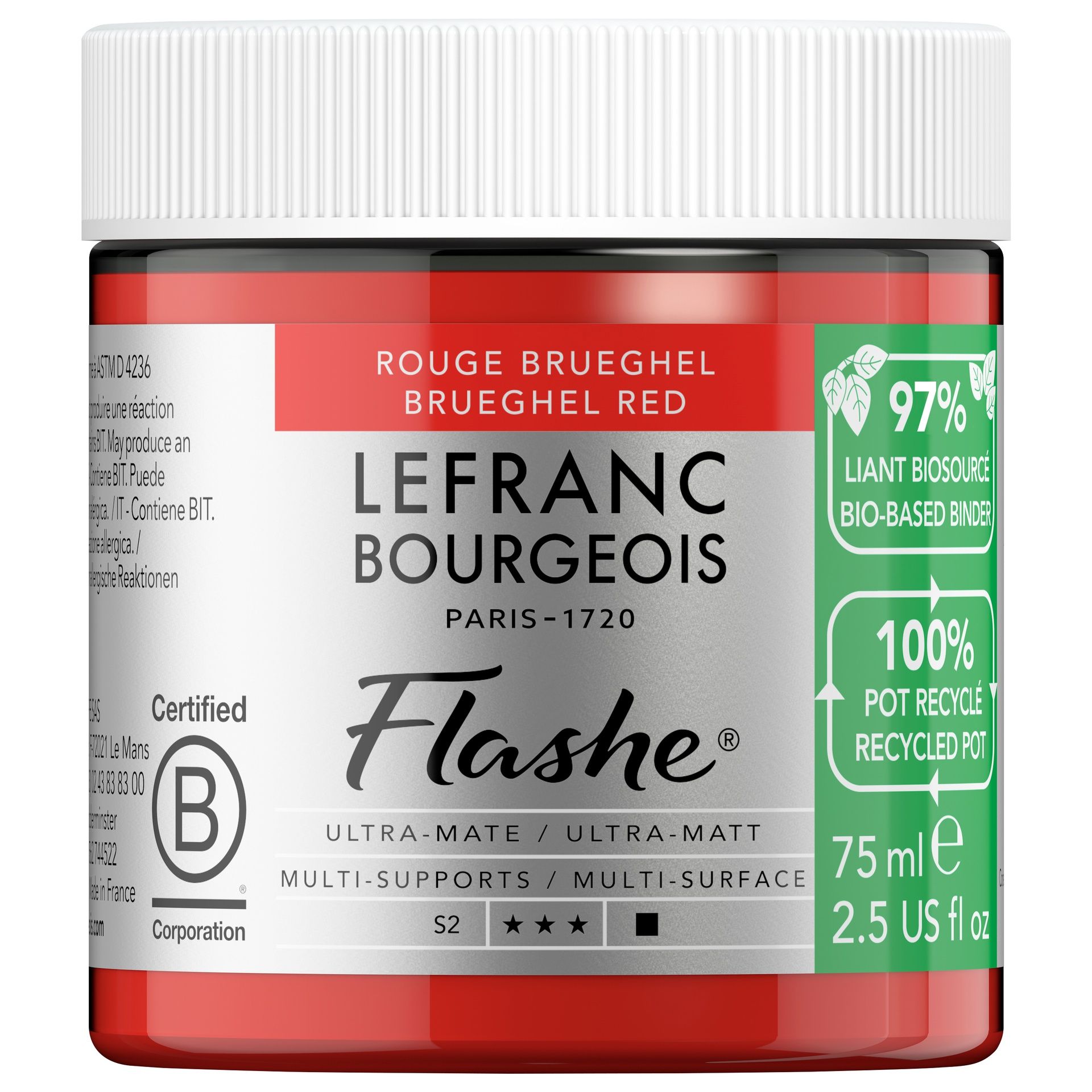Vinyylimaali 75 ml LB Flashe BIO Brueghel Red