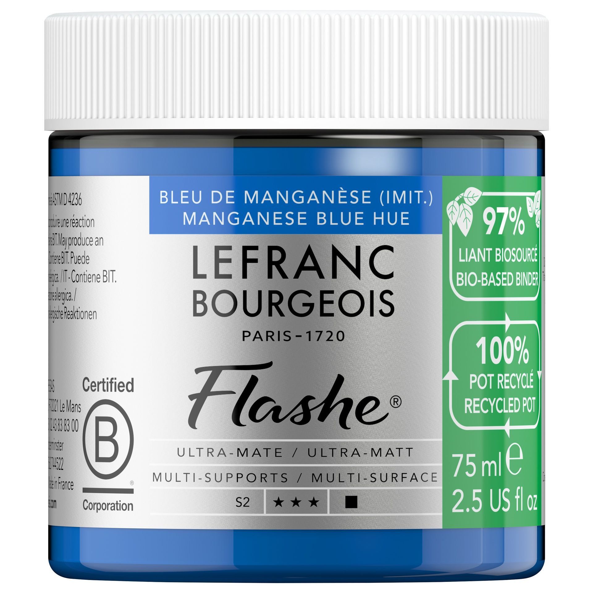 Vinyylimaali 75 ml LB Flashe BIO Manganese Blue Hue