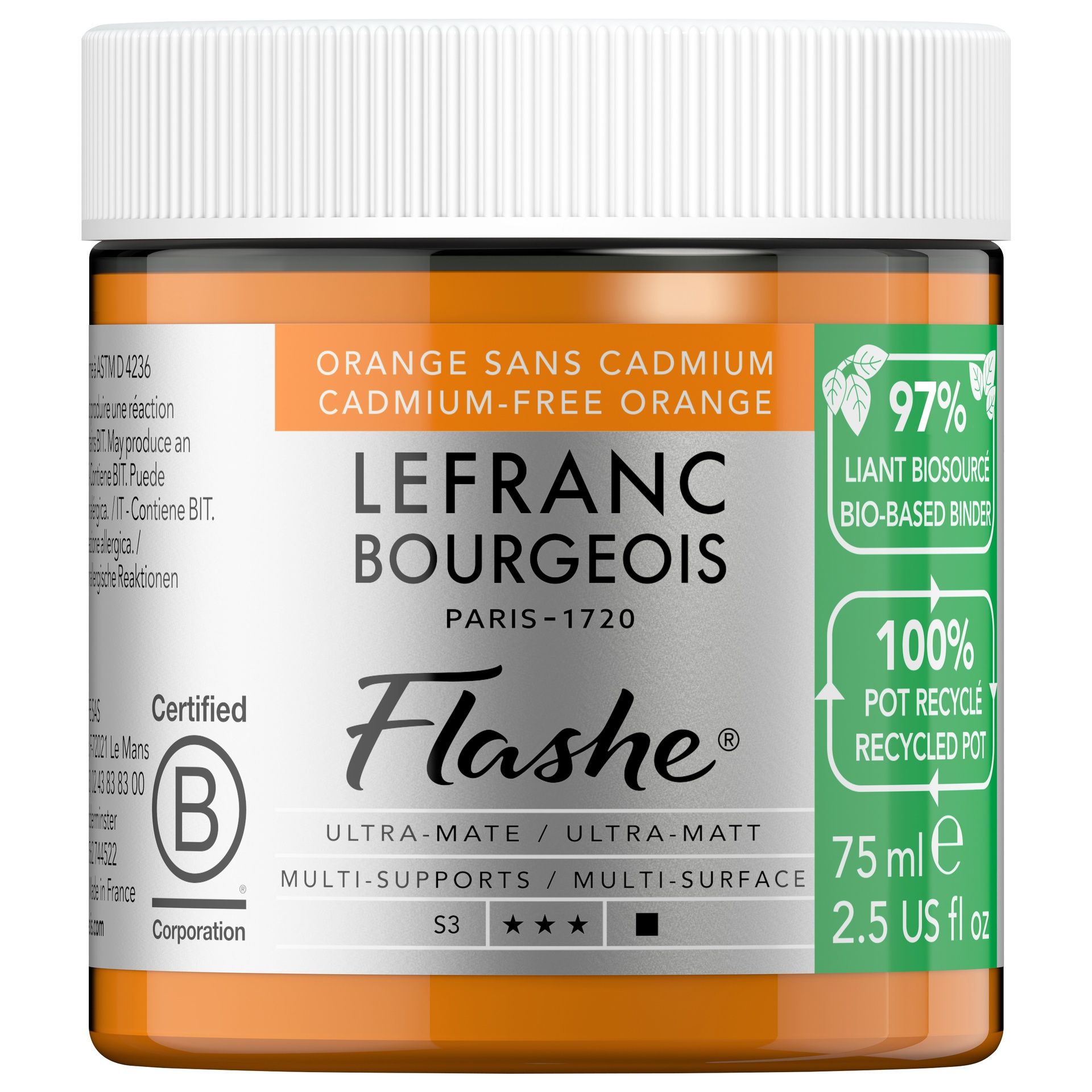 Vinyylimaali 75 ml LB Flashe BIO CadFree Orange