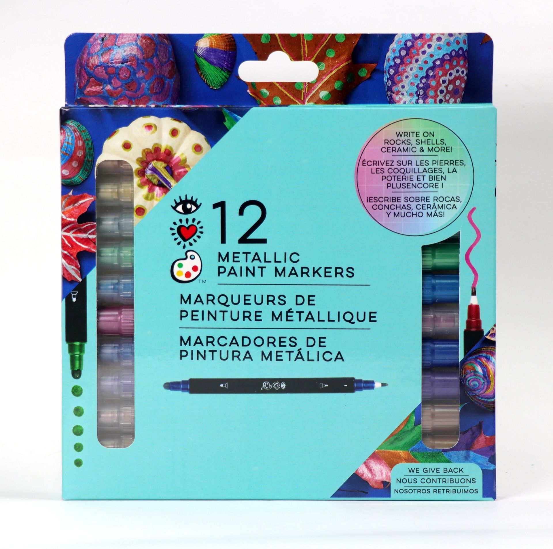 Akryylitussit kaksipäinen 12 kpl iHeart Metallic sävyt