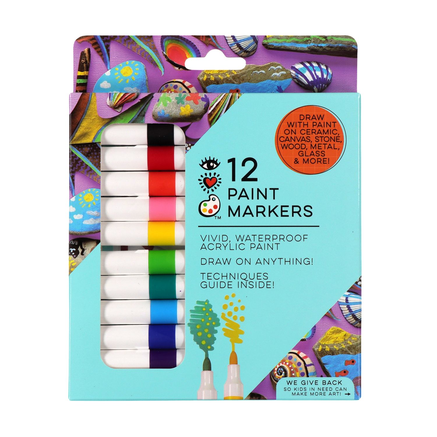 Akryylitussit 12 kpl iHeart perussävyt