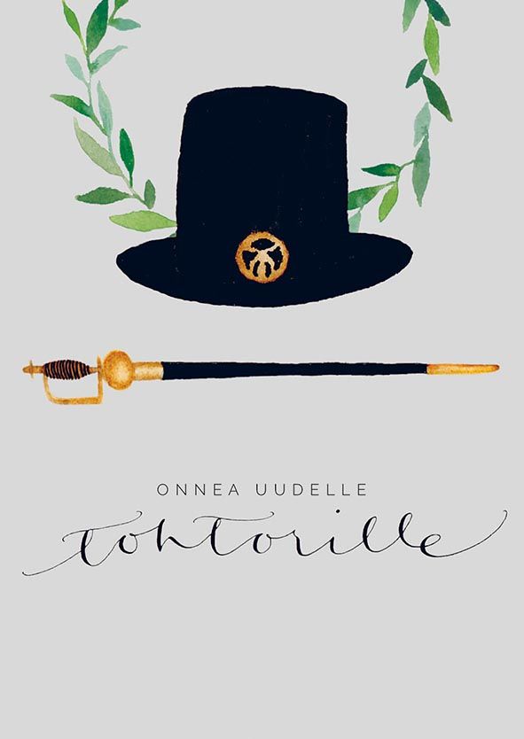 2-osainen kortti Henna Adel - Tohtorin hattu ja miekka