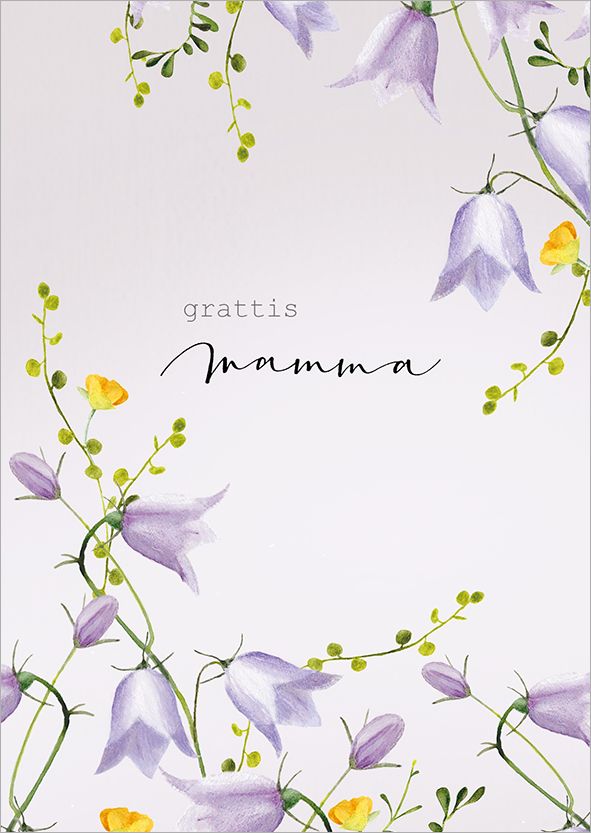 2-osainen kortti Henna Adel - Sinikellot, Grattis mamma