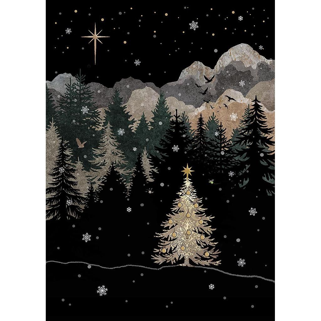 2-osainen kortti joulu Bug Art - Mountain Tree