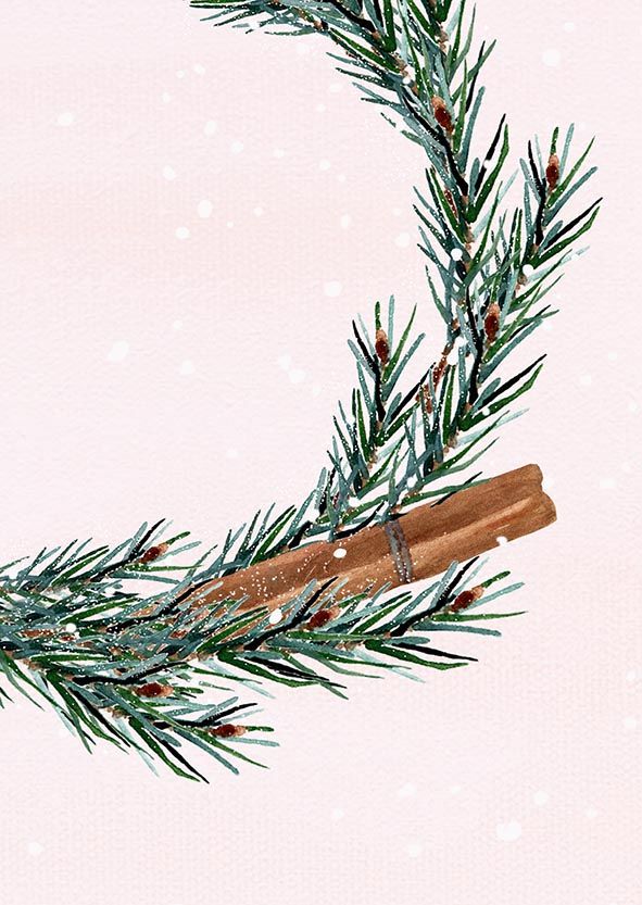 2-osainen kortti joulu Henna Adel - Kranssi