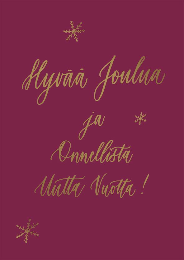 2-osainen kortti joulu Kalligrafiastudio - Hyvää joulua