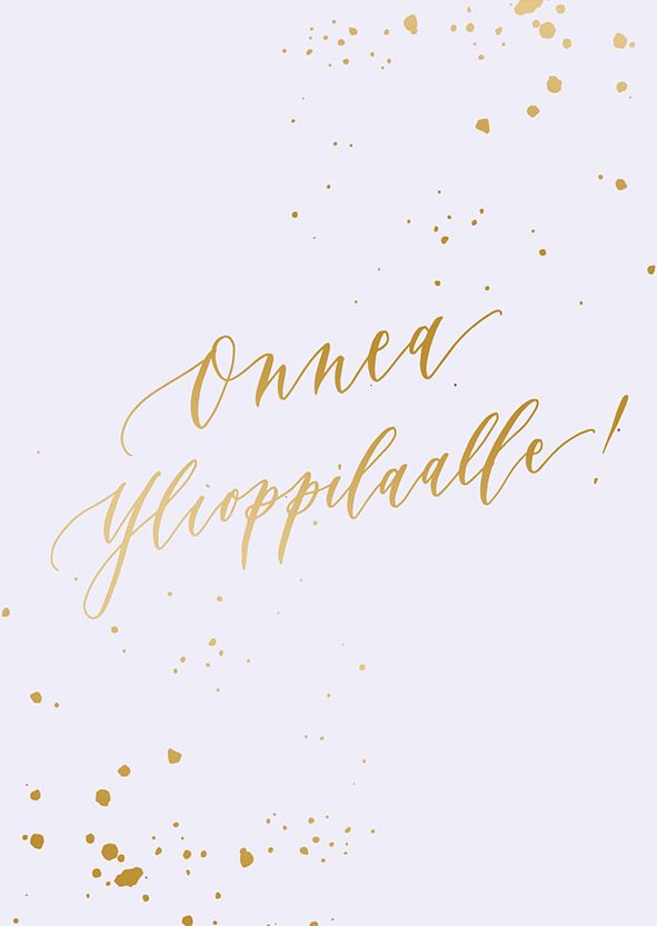 2-osainen kortti Kalligrafiastudio - Onnea ylioppilaalle!