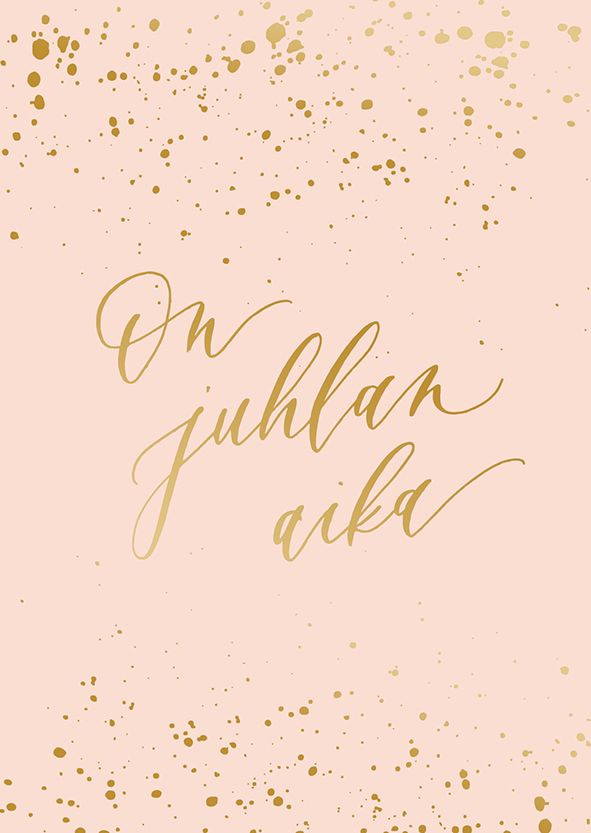 2-osainen kortti Kalligrafiastudio - On juhlan aika