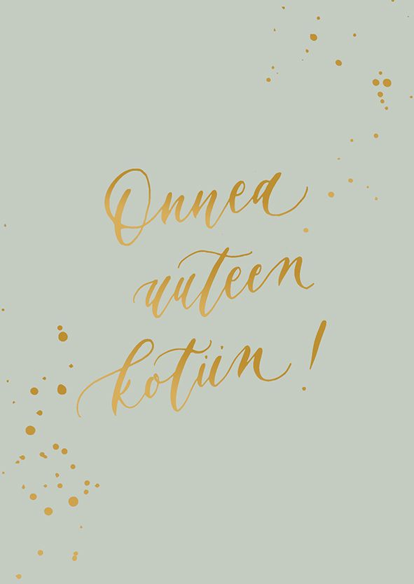 2-osainen kortti Kalligrafiastudio - Onnea uuteen kotiin