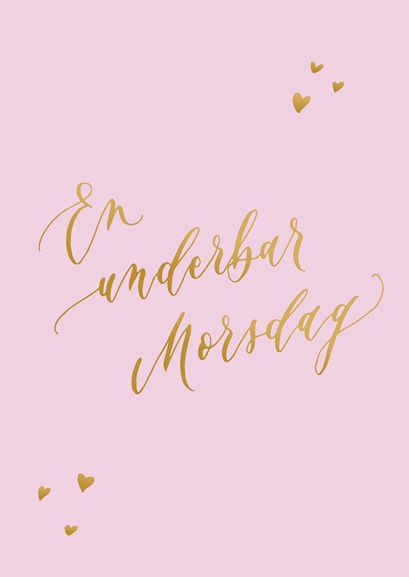 2-osainen kortti Kalligrafiastudio - En underbar Morsdag