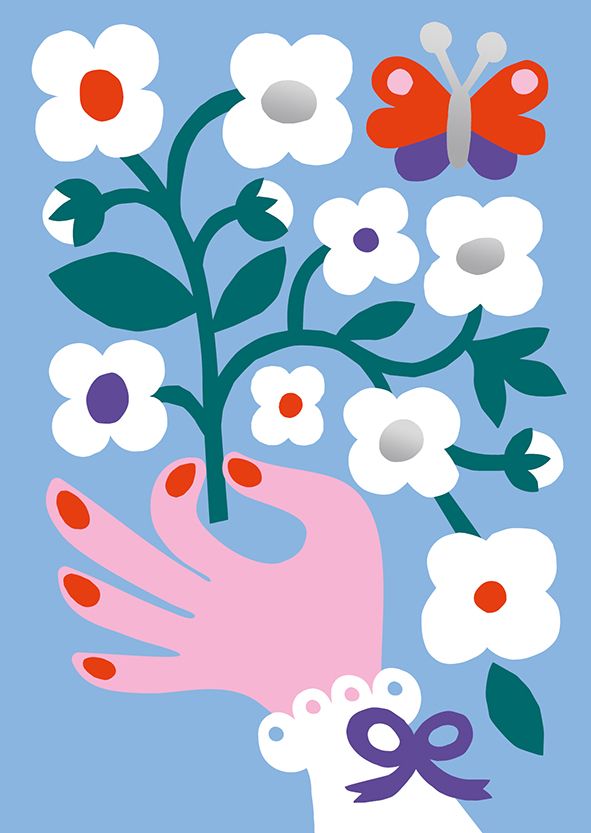 2-osainen kortti Leena Kisonen - Kukka kädessä