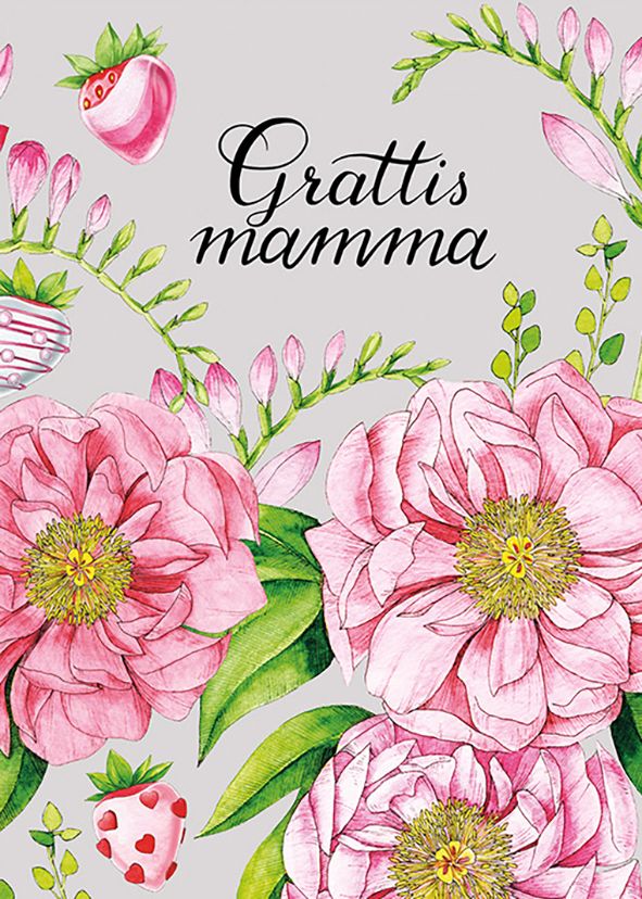 2-osainen kortti Natali Kit - Kukat, grattis mamma