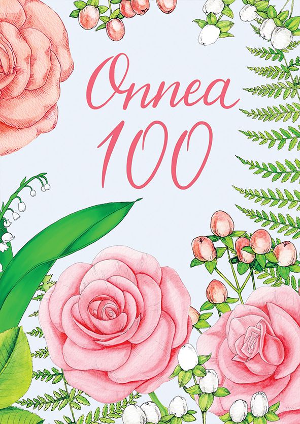 2-osainen kortti Natali Kit - Onnea 100