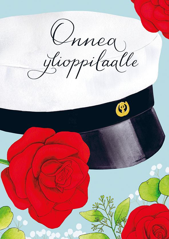 2-osainen kortti Natali Kit - Ylioppilaalle, Onnea ylioppilaalle