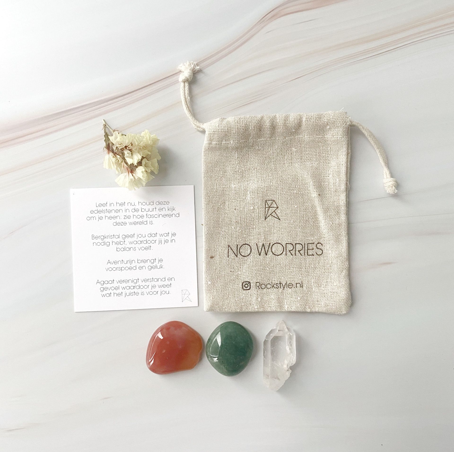 Voimakivet lahjapussissa Rockstyle - No Worries