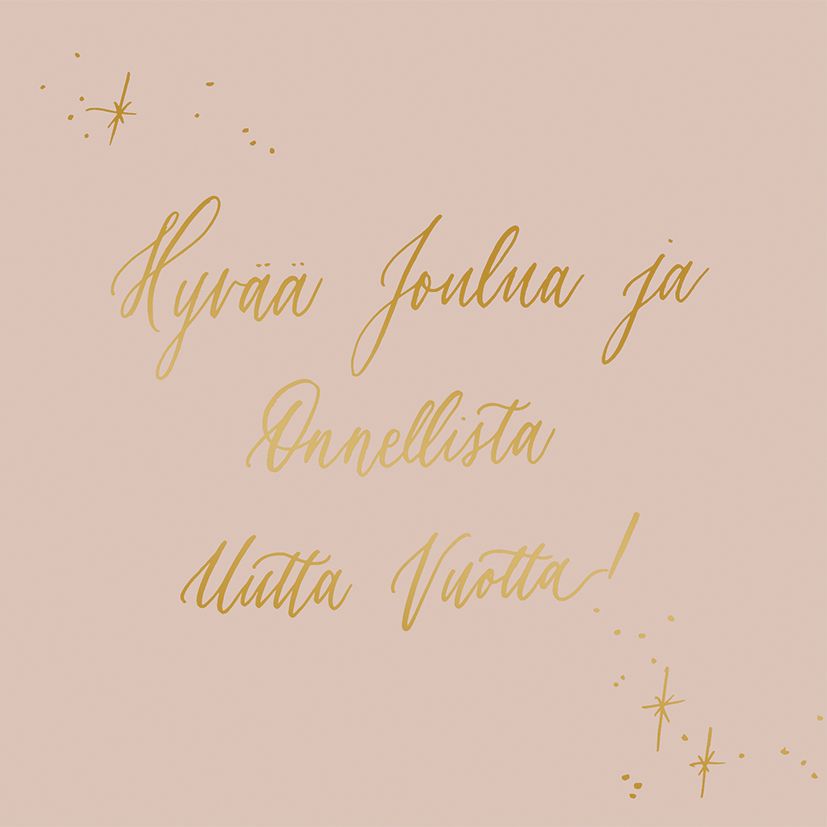 2-osainen joulukortti Kalligrafiastudio - Hyvää joulua, beige