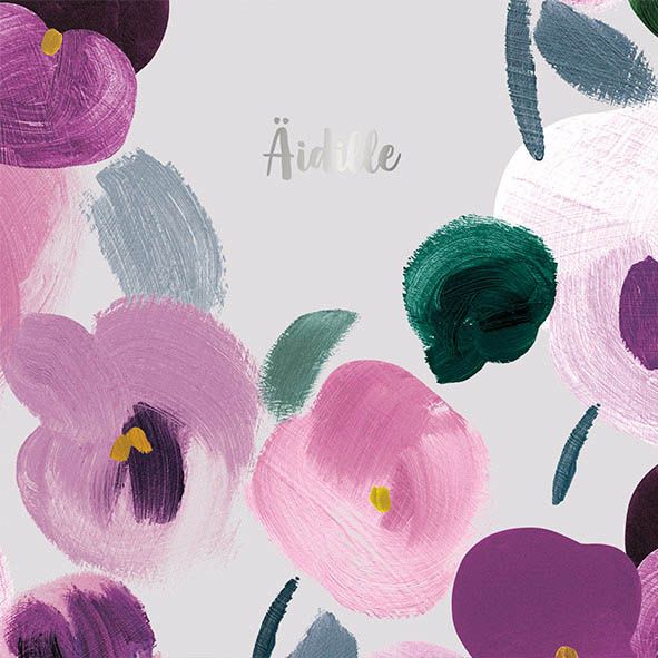 2-osainen kortti Pentik - Äidille, Orvokki