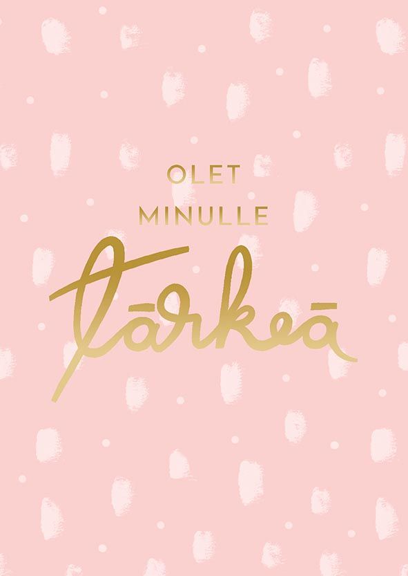 2-osainen kortti Putinki Letters - Olet minulle tärkeä