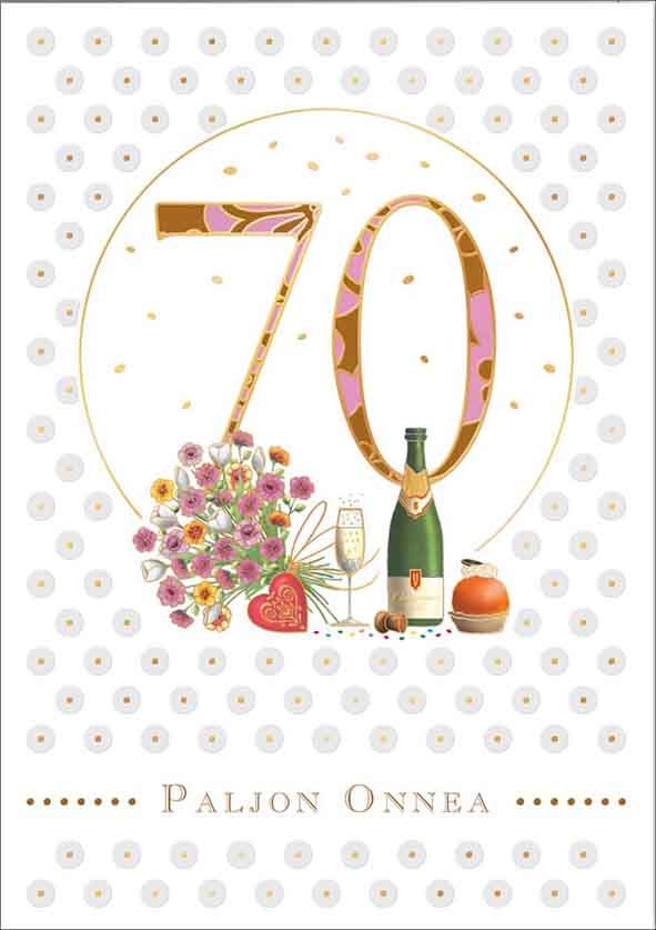 2-osainen kortti Quire - Paljon onnea 70