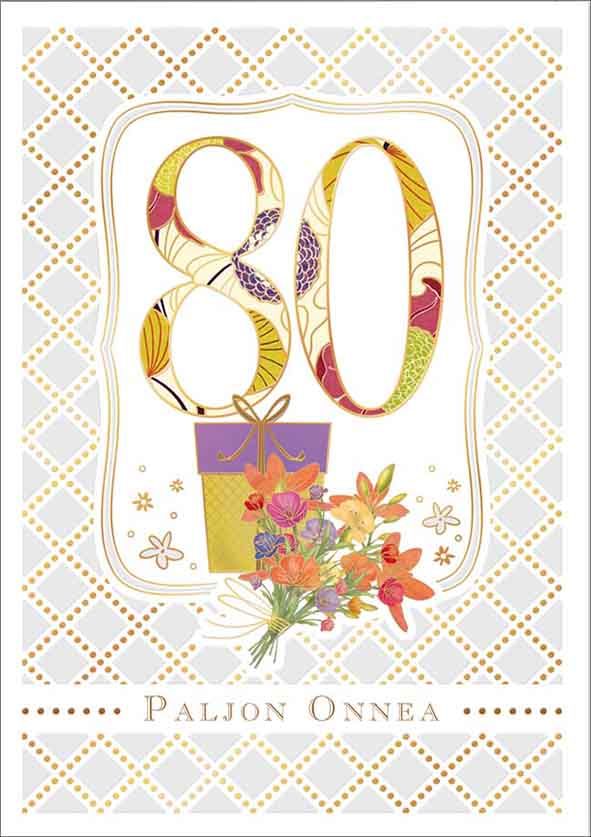 2-osainen kortti Quire - Paljon onnea 80