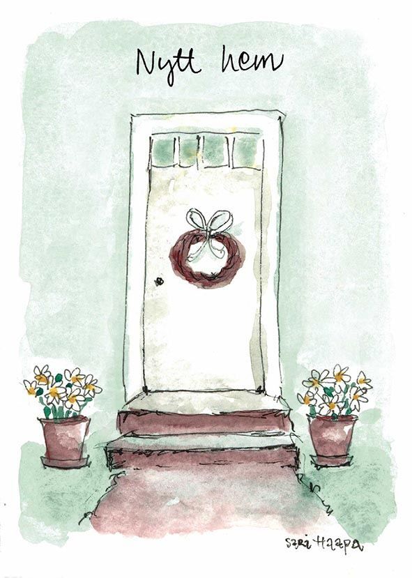 2-osainen kortti Sari's Artwork - Nytt hem