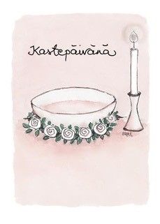 2-osainen kortti Sari's Artwork - Kastemalja, kastepäivänä