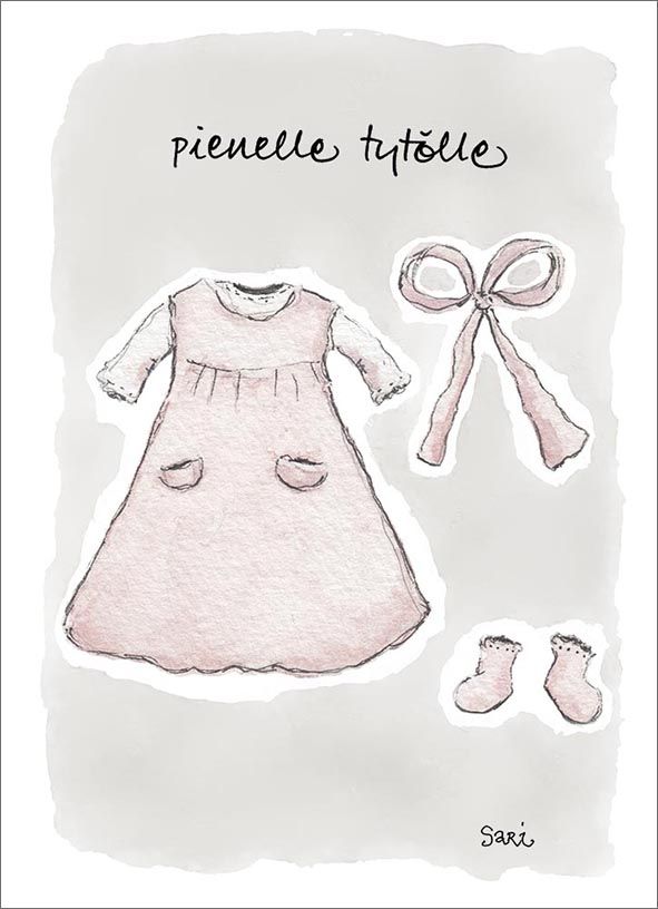 2-osainen kortti Sari's Artwork - Pienelle tytölle