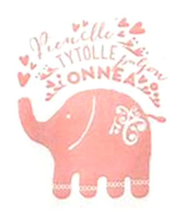 2-osainen kohopainokortti M. Kivimäki - Vaaleanpunainen norsu