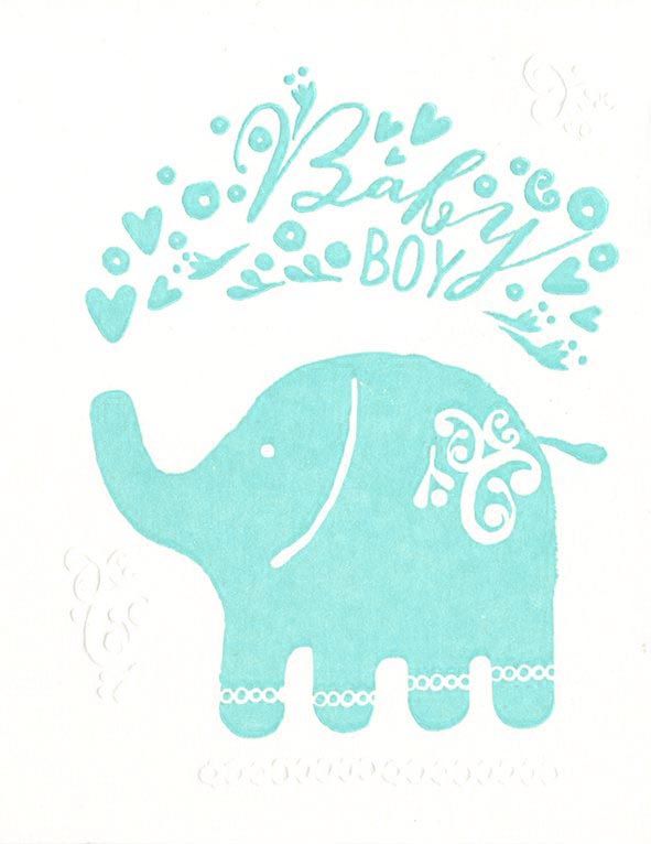 2-osainen kohopainokortti M. Kivimäki - Baby boy