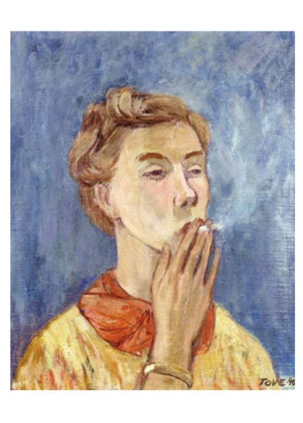 2-osainen kortti Tove Jansson - Omakuva 1940