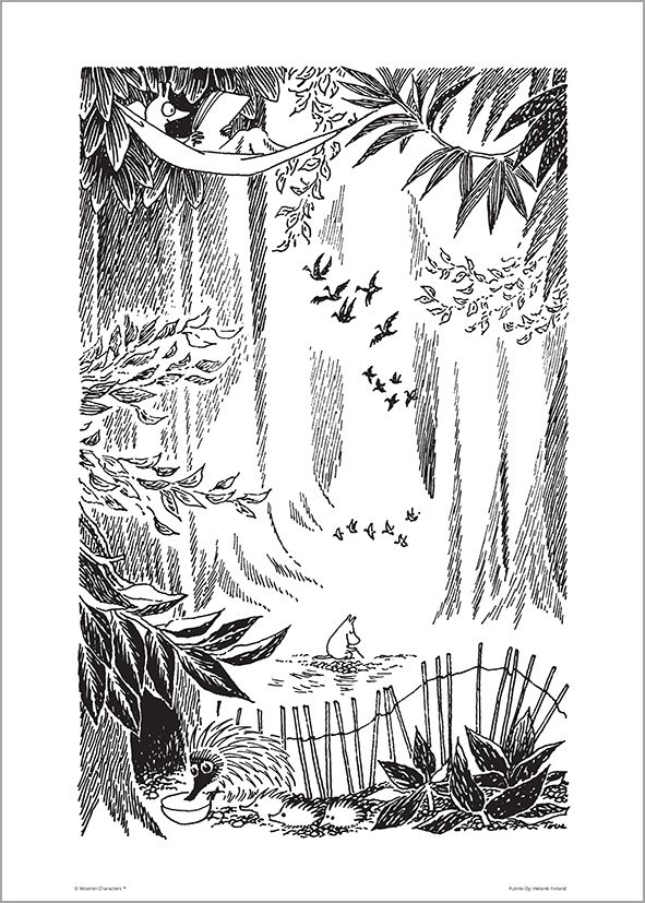 Juliste Putinki Muumi 50x70cm rullattu - Muumipappa metsässä