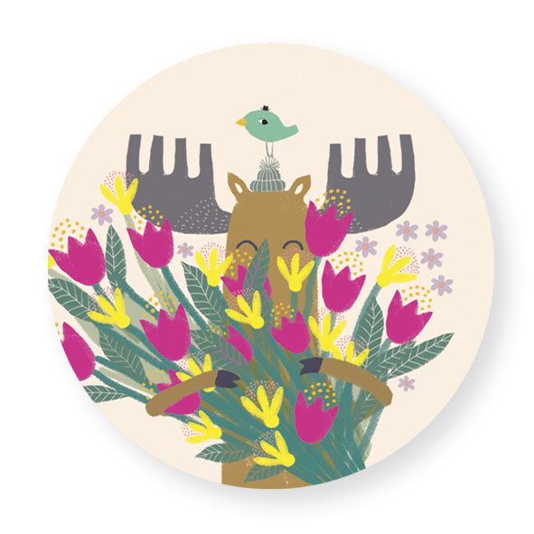 Magneetti M Putinki Mira Mallius - Hirvi ja kukkakimppu