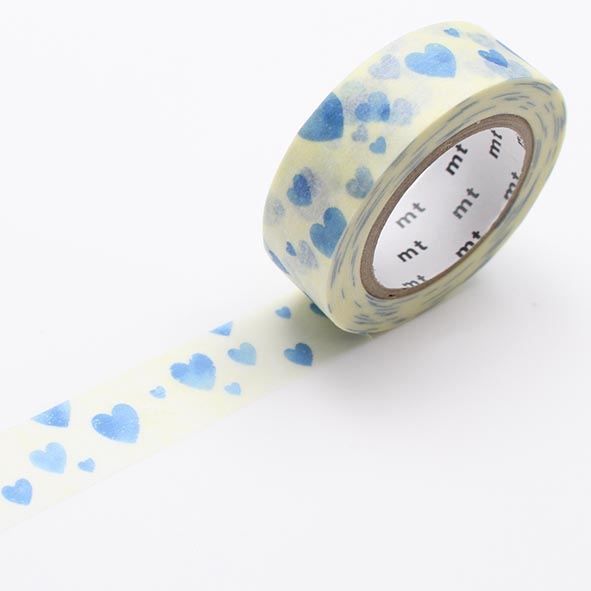 MT masking tape - heart stamp blue