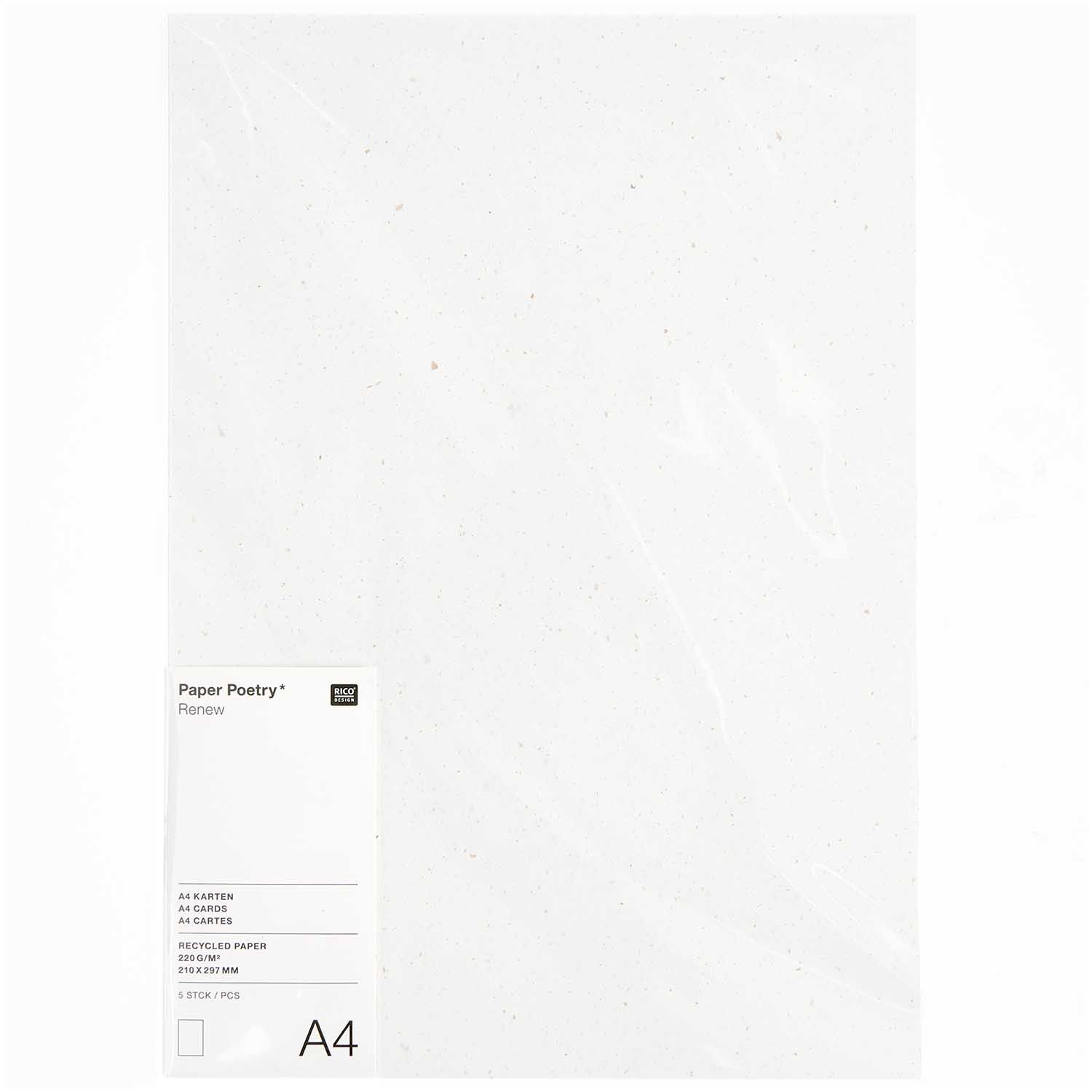 Kartonki 5kp A4 Paper Poetry - White