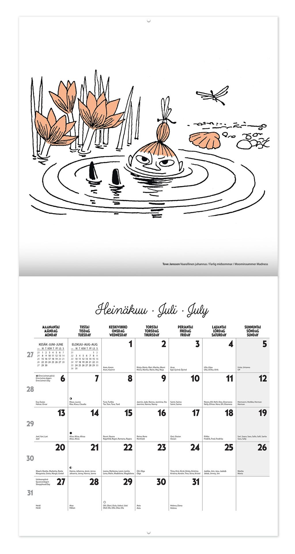 Seinäkalenteri 30x30cm Putinki - Muumi 2026