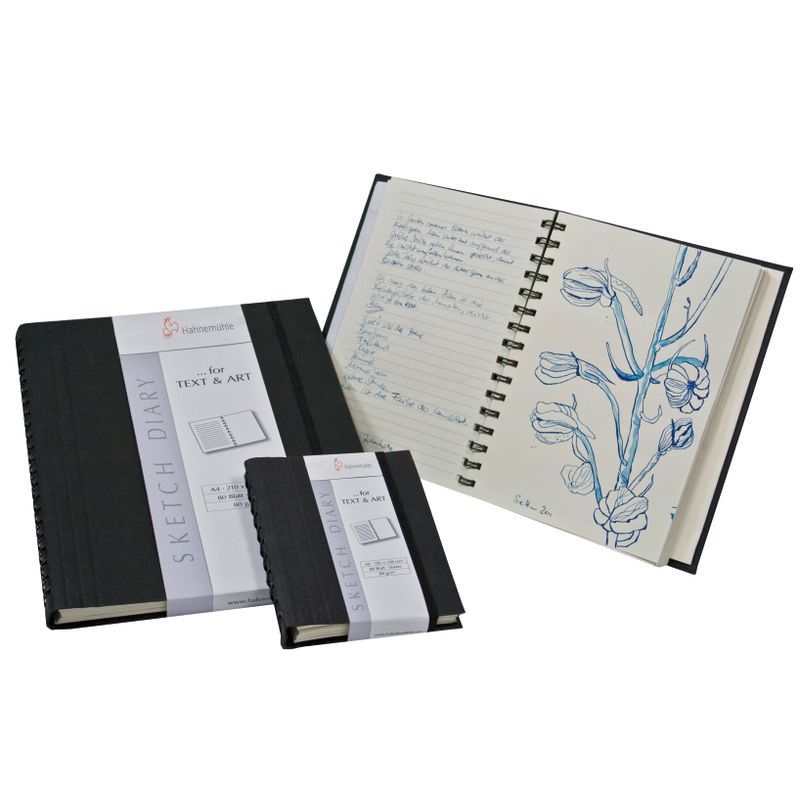 HM Sketch Diary 120g A5 (60) kierre, Vasen sivu viivoitettu, oikea sivu blanco