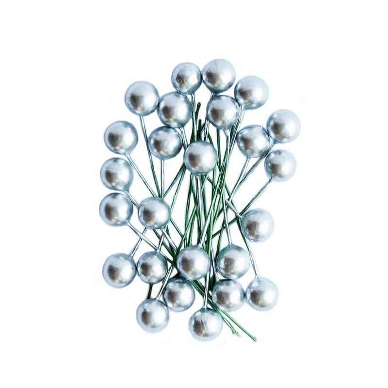 DPC hopeanväriset marjat 1,2cm 24kpl